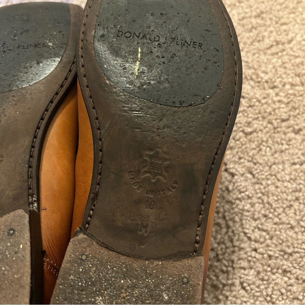 Donald Pliner Brown Leather Loafers Men’s Size 10 Made In Italy - Picture 7 of 14
